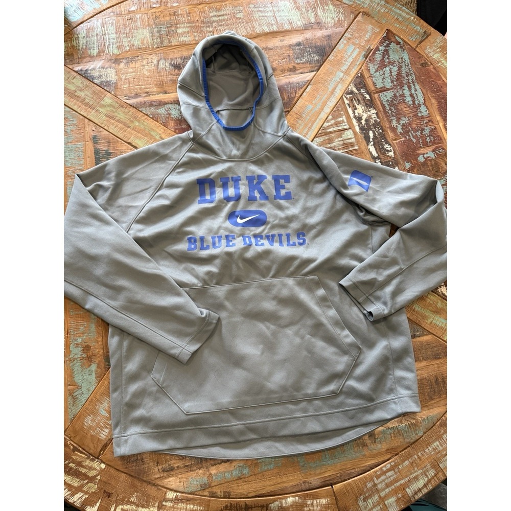 Nike Dri-FIT Duke Blue Devils Hoodie Men's XXL Gray Performance Pullover